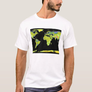 T-shirt Modèle d'élévation numérique des continents sur Ea