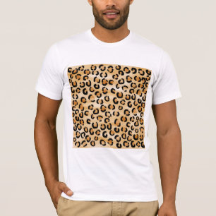T-shirt Modèle d'empreinte de léopard de Tan, de noir et