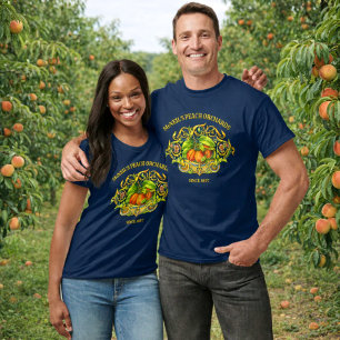 T-shirt Modèle d'étiquette de verger de pêches de l'ère vi