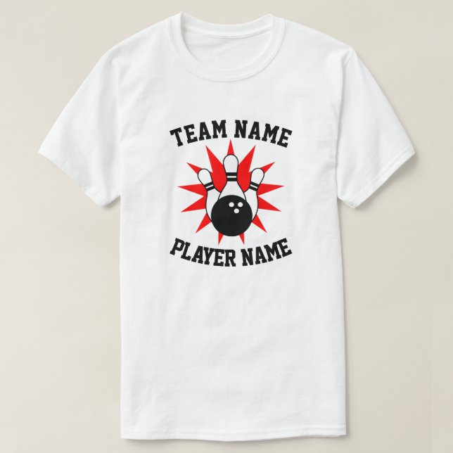 T-shirt Modèle du nom de l'équipe de Bowling et du joueur (Design devant)