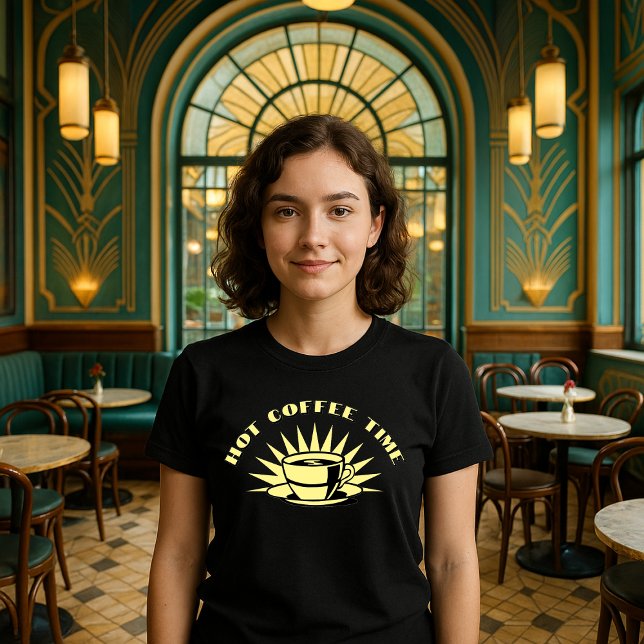T-shirt Modèle du temps du café chaud Art Déco (Créateur téléchargé)