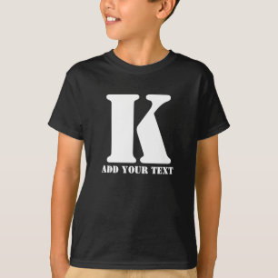 T-shirt Modèle Enfant Personnalisé K  Monogramme Classique