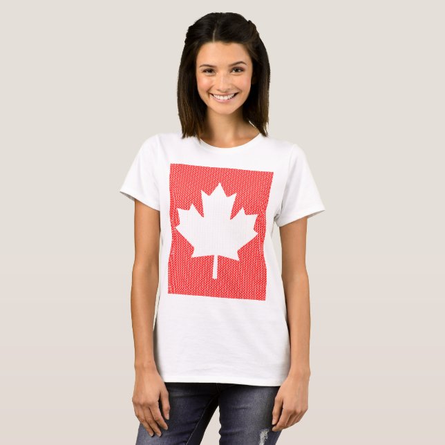 T-shirt Modèle Knit Maple Leaf Tricot Motif (Devant entier)