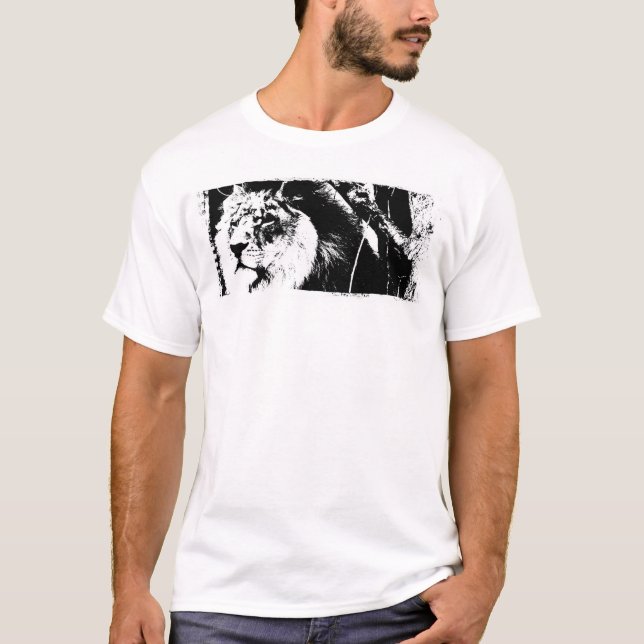 T-shirt Modèle Lion tendance Couleur blanche Moderne Éléga (Devant)