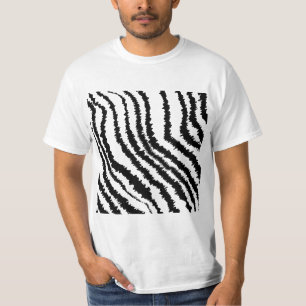 T-shirt Modèle noir d'impression de zèbre
