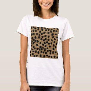 T-shirt Modèle noir et Brown d'impression de guépard