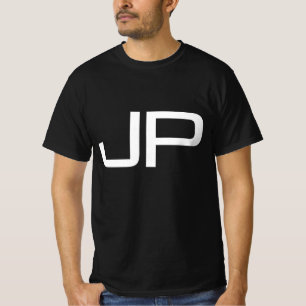 T-shirt Modèle noir votre Monogramme initial Mens moderne
