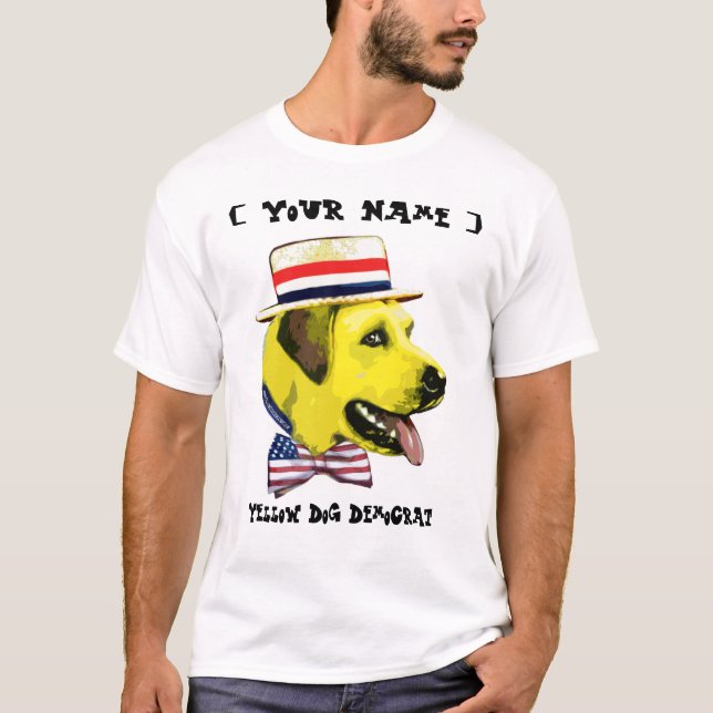 T-shirt Modèle personnalisable - Démocrate de chien jaune (Devant)