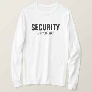 T-shirt Modèle Personnalisé Mens Long Sleeve Security Blan