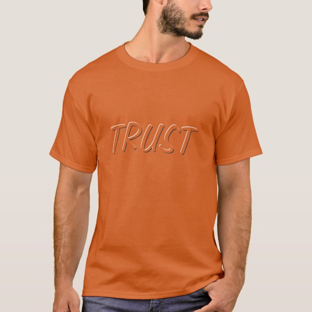 T-shirt Modéré Modéré Noir et Blanc Popping Trust Word (Devant)