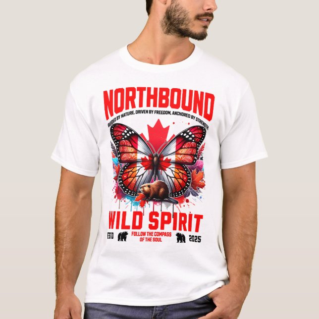 T-shirt Modern Canada Wild Life Inspired Artwork Design (Devant)
