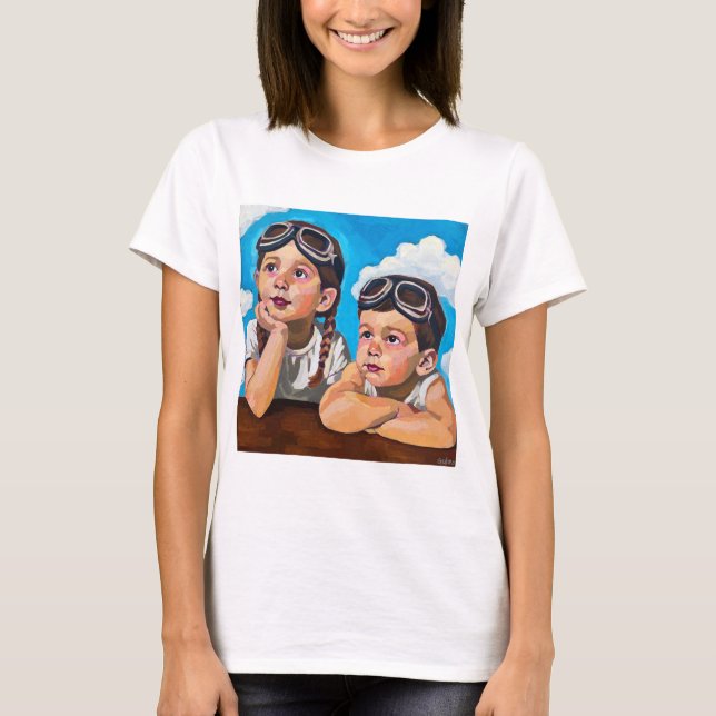 T-shirt Modern Cherub Painting - Rembrandt Inspired Art (Devant)