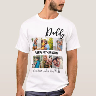 T-shirt Modern Daddy Happy Fête des pères 6 Photo Collage