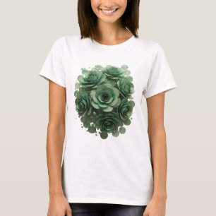 T-shirt Modern Green GREEN ROSES Art Textuel 3D