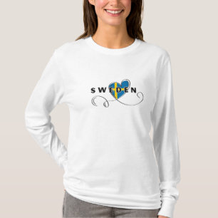 T-shirt Modern Love Suède Drapeau Souvenir suédois