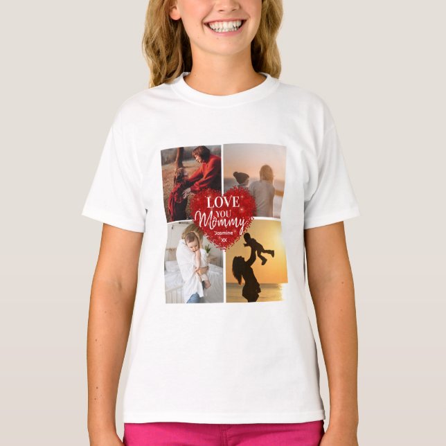 T-shirt Modern Love You Maman/Maman/Other Photo Collage (Devant)
