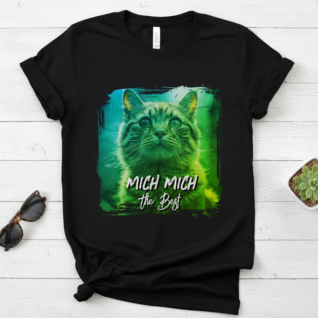 T-shirt Modern Meow Frame – Personalized Cat Name Photo (Créateur téléchargé)
