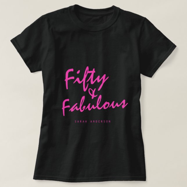 T-shirt Moderne 50 Fabuleux Nom personnalisé 50e anniversa (Design devant)