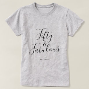 T-shirt Moderne 50 Fabuleux Nom personnalisé 50e anniversa