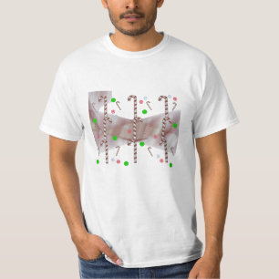T-Shirt moderne à rayures rouges et blanches de ca