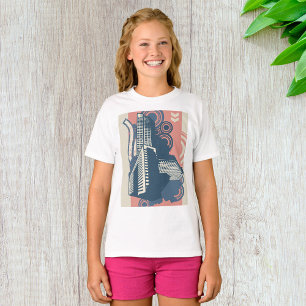 T-shirt Moderne Abstrait Arrière - plan urbain Vibrant