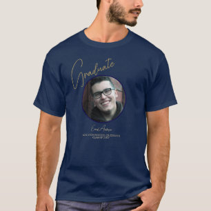 T-shirt Moderne Bleu & Or Diplômés de photo Hommes de grad