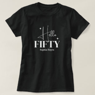 T-shirt Moderne Chic Bonjour Cinquante 50e Anniversaire No