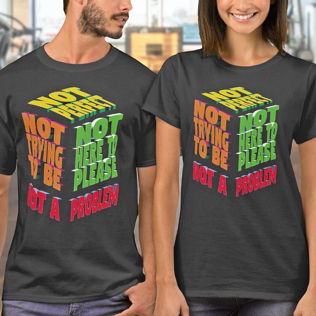 T-shirt Moderne Coloré Drôle Pas Parfait Citation Typograp (Créateur téléchargé)