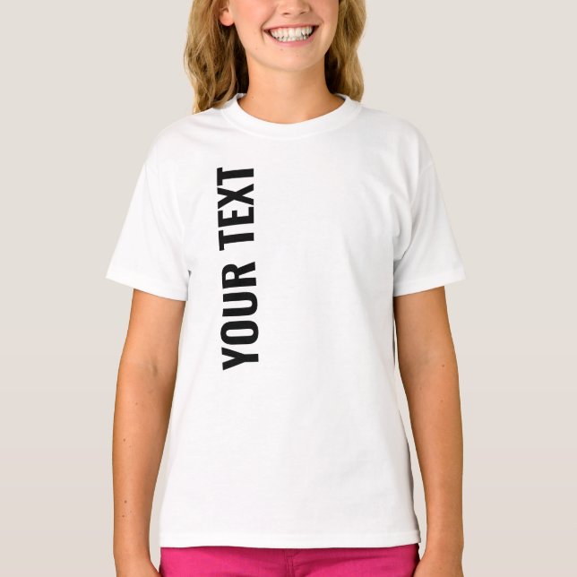 T-shirt Moderne Design Grand Grandes Police Blanc Enfants  (Devant)