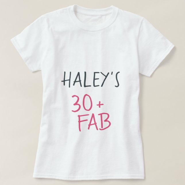 T-shirt Moderne élégant Hot Rose Noir 0 Fabuleux Anniversa (Design devant)