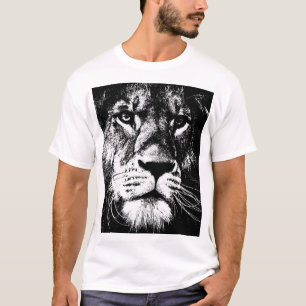 T-shirt Moderne Élégant Pop Art Modèle de Visage de Lion p