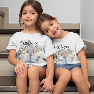 T-shirt Moderne Enfants Photo Mémorial de Grand-mère