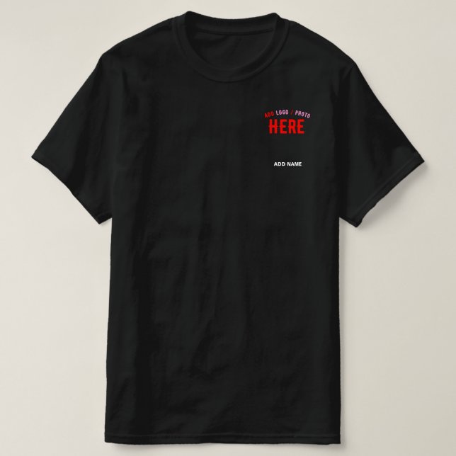 T-SHIRT MODERNE ET MODERNE PERSONNALISABLE NOIR VÉRIFIÉ (Design devant)