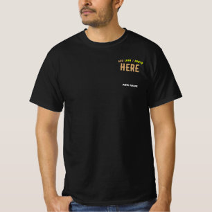 T-SHIRT MODERNE ET MODERNE PERSONNALISABLE NOIR VÉRIFIÉ