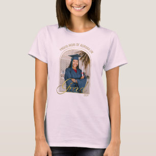 T-shirt Moderne Fier Maman de Grad Custom Photo Pink Boho