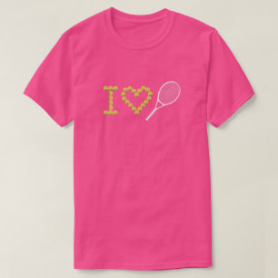 T-shirt Moderne I Love Tennis Rose