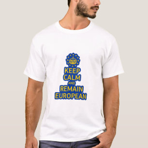 T-shirt Moderne Jaune Bleu Garder calme Couronne Europe Ve