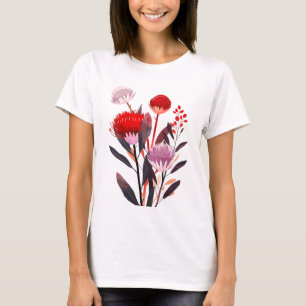 T-shirt Moderne Minimaliste Bohème Floral Botanique