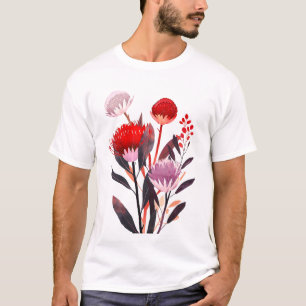 T-shirt Moderne Minimaliste Boho Floral Botanique