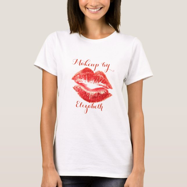 T-shirt Moderne Parties scintillant fille lèvres rouges, a (Devant)