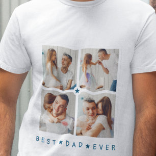 T-shirt Moderne personnalisé 'Meilleur papa du monde' 4 ph