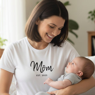 T-Shirt Moderne pour Maman avec Texte Noir