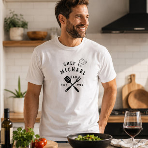T-shirt Moderne Rustique Chef MEILLEUR PÈRE JAMAIS Fête de