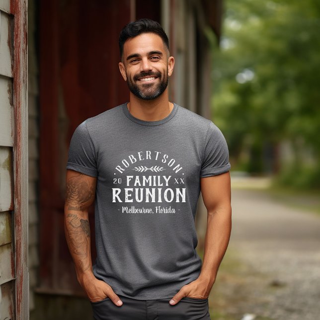 T-shirt Moderne Rustique Personnalisé Famille Tee de Réuni (Créateur téléchargé)