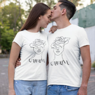 T-shirt Moderne Simple Line Art, Boho Chic