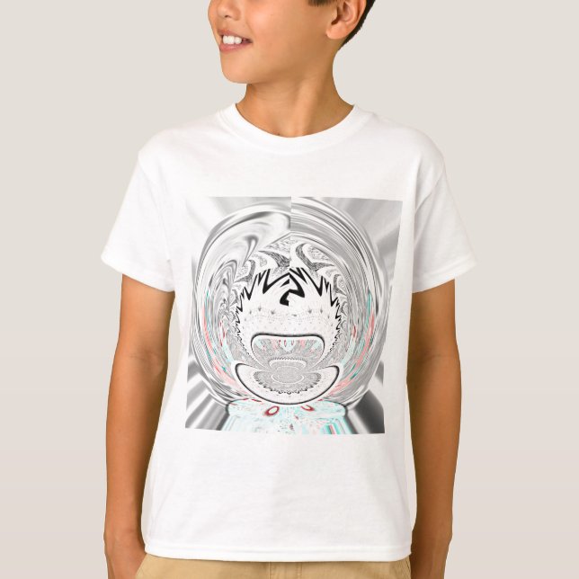 T-shirt Moderne Urban Ash Gris Flora Abstrait Motif Art (Devant)