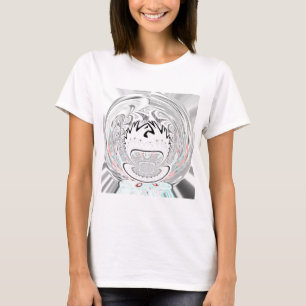 T-shirt Moderne Urban Ash Gris Flora Abstrait Motif Art