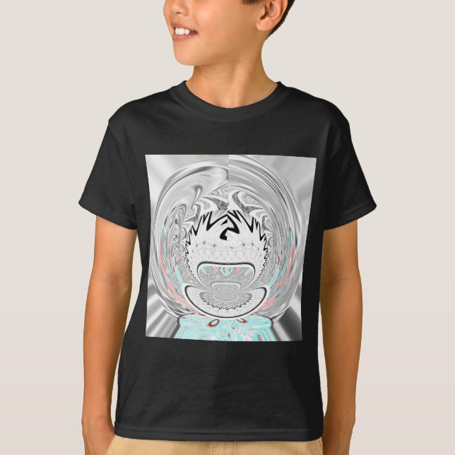 T-shirt Moderne Urban Ash Gris Flora Abstrait Motif Art (Devant)