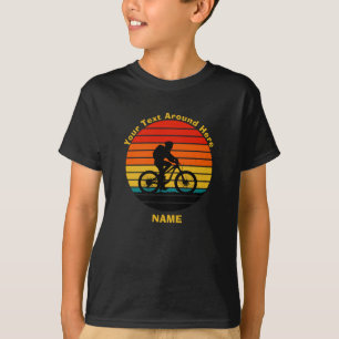 T-shirt Modifier le texte Ajouter le nom Retro Sunset Bike