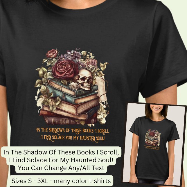 T-shirt Modifier le texte, les livres gothiques et le devi (Créateur téléchargé)